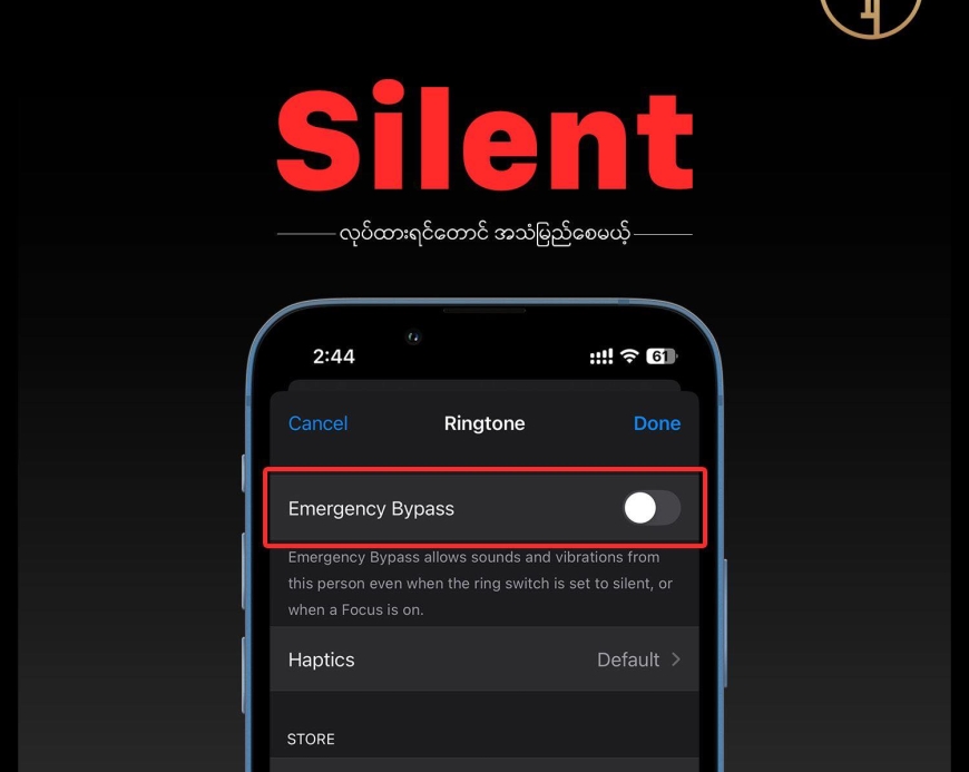 ဖုန်း Silent ထားလည်း အရေးကြီးဖုန်းမြည်နည်း