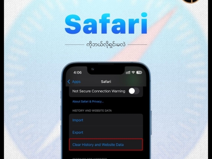Safari History ရှင်းနည်း