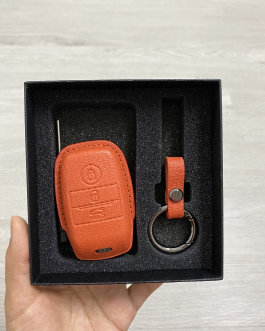 KIA 3 Buttons Sheep Skin leather keycase