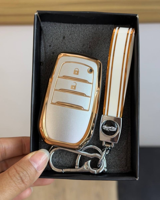 Toyota 3 TPU Silver keycase