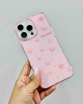 Clear Pink Flower iPhone Cover