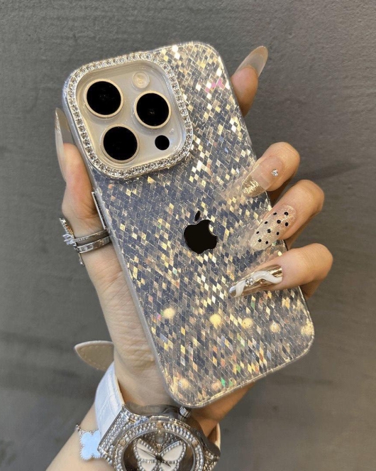 White Glitter iPhone Cover