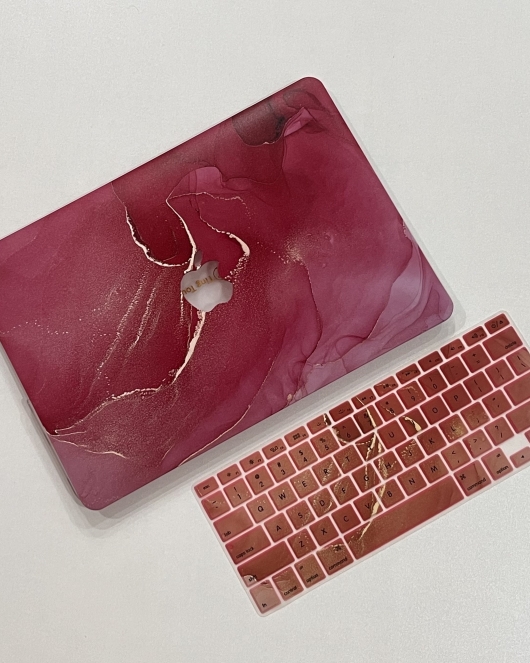 Red Gold Line MacBook Cover