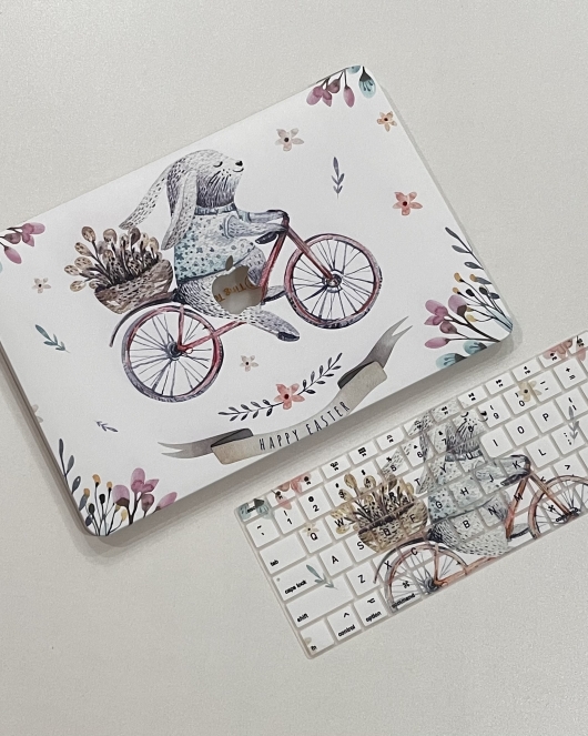 Rabbit Bicycle MacBook Cover