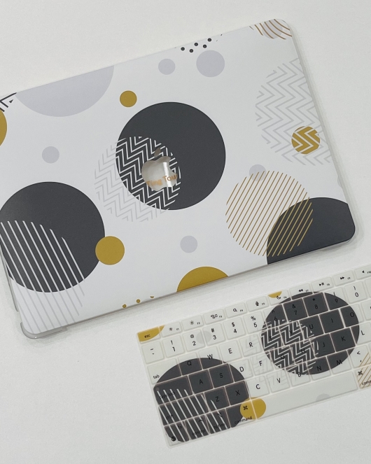 white Circle MacBook Cover