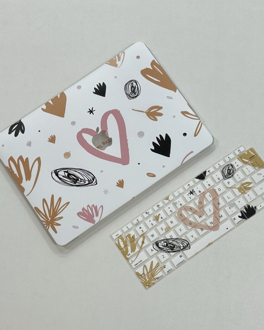 White Heart MacBook Cover