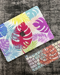 Colorful Monstera MacBook Cover