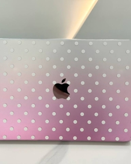 Clear Pink Dot Macbook Cover