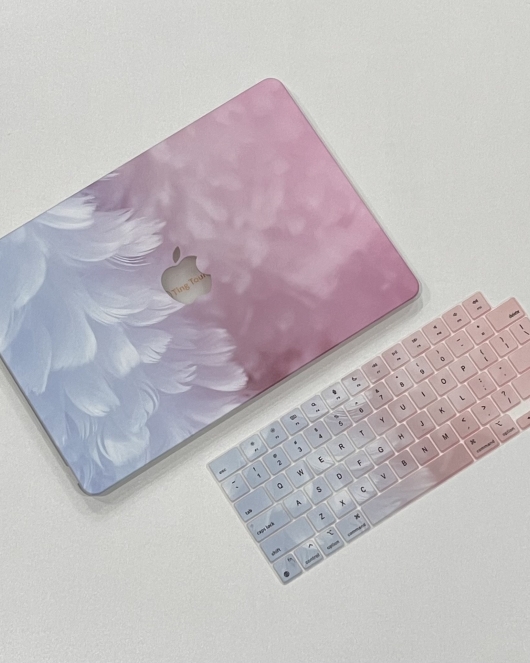 Purple Pink Feather MacBook Cover