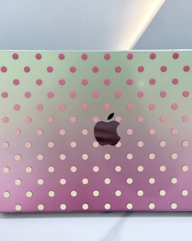 Pink Yellow Dot Macbook Cover