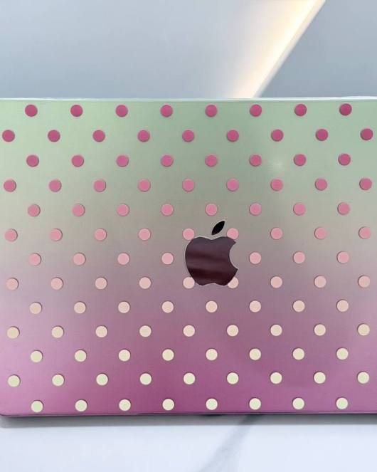 Pink Yellow Dot Macbook Cover
