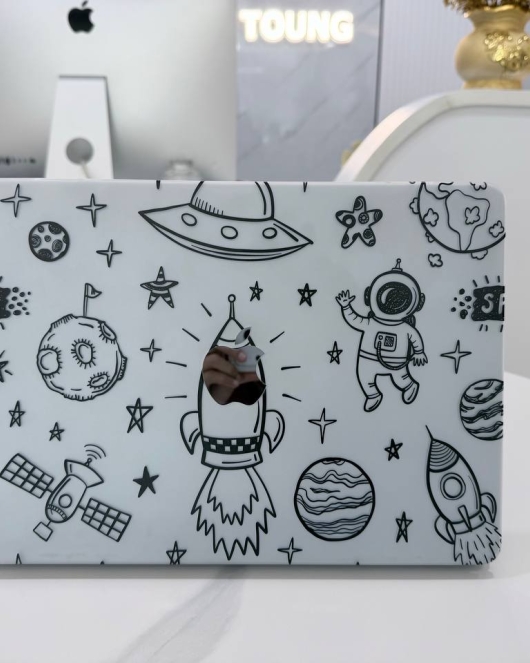 Space White Macbook Cover Space White Macbook Cover